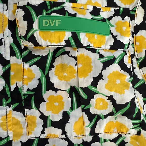 NEW DVF x Target Nylon Packable Hooded Vest Women Medium Poppy‎ Floral Full Zip - Picture 2 of 8